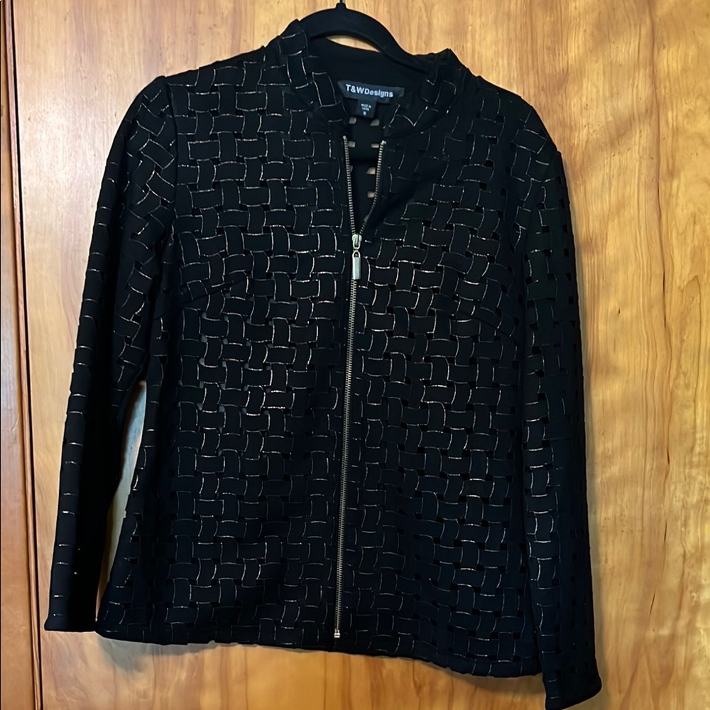 T&J Designs Black Textured Blazer